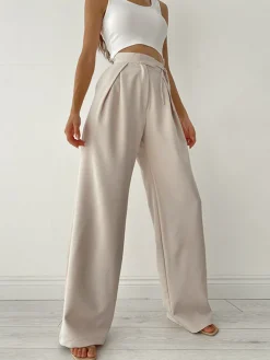 Palazzo Tied Wide Leg Dress Pants