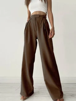 Palazzo Tied Wide Leg Dress Pants