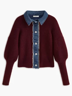 Panel Breasted Stretch Lapel Knit Top