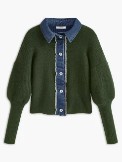 Panel Breasted Stretch Lapel Knit Top