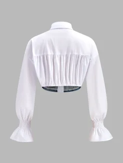 Panel Crop Polo Shirt