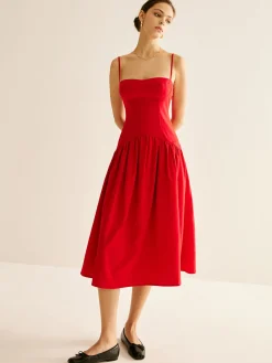 Panel Pleated Cami Dress