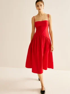 Panel Pleated Cami Dress