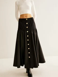Panel Pockets Umbrella Skirt