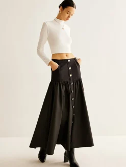Panel Pockets Umbrella Skirt