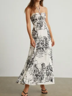 Paris Street Halter Long Dress