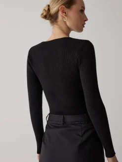 Patchwork Contrast Crew Neck Sweater