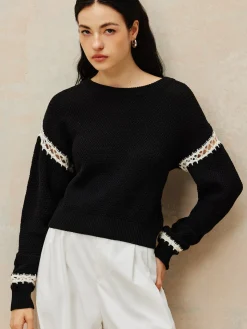 Patchwork Design Pullover Sweater
