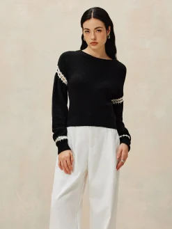 Patchwork Design Pullover Sweater
