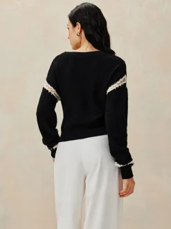 Patchwork Design Pullover Sweater