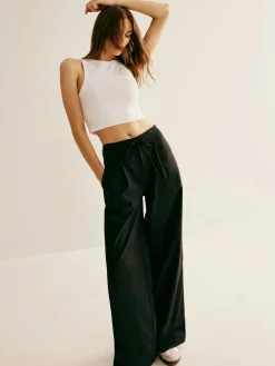 Patchwork High Waist Drawstring Pants