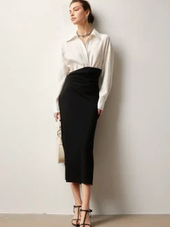 Patchwork Split Polo Dress