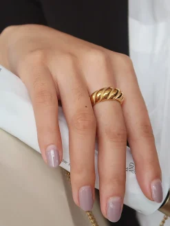 1pc Croissant Hemp Pattern Ring