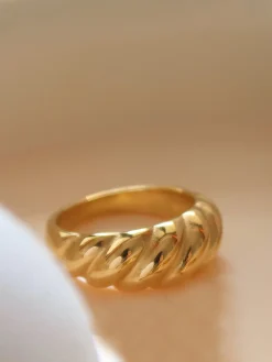 1pc Croissant Hemp Pattern Ring