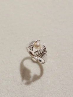 1pc Pearl In Shell Open Ring