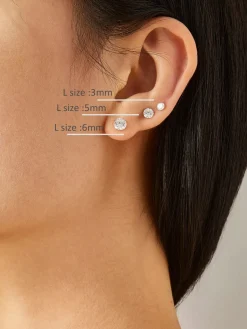 1pc Shinny Zircon Stud Earrings