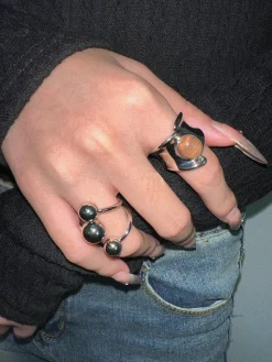 1pc Silver Ball Open Ring