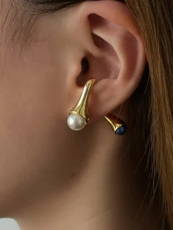 1pc Stacking Pearl Golden Earring