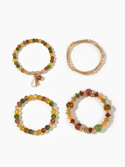 4PCS Artificial Crystal Beaded Bracelet