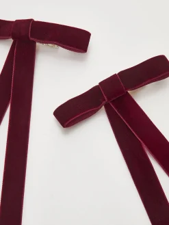 2pcs Velvet Bow Hair Clip