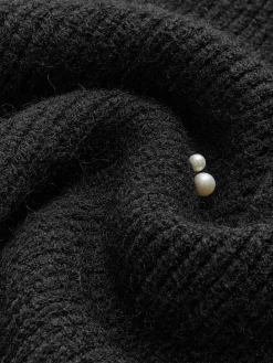 Pearl Beaded Cinched Sweater