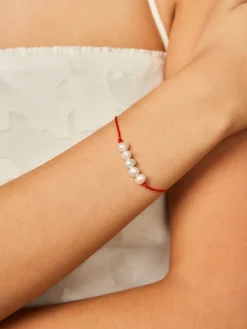 Pearl Beaded Red String Lucky Bracelet