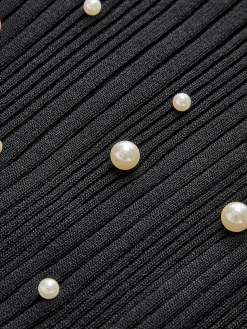 Pearl Beaded Stretch Sweater Vest