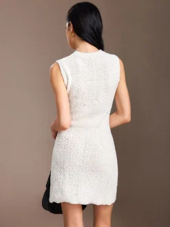 Pearl Beaded Sweater Tank Dress