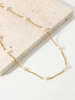 Pearl Golden Chain Necklace
