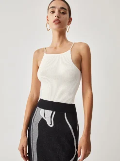 Pearl Strap Rib Cami Top