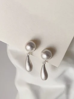 Pearl Water Drop Charm Earrings