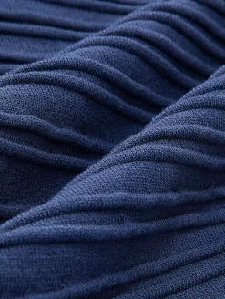 Pebble Pleated Button Knit Top