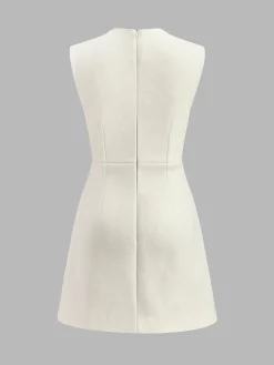 Pin-Detail Sleeveless Warm Dress