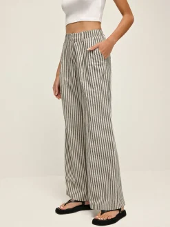 Pinstripe High-Waist Long Pants