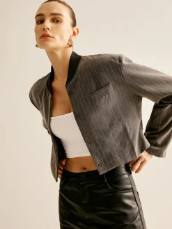 Pinstripe Pocket Short Jacket