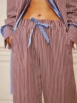 Pinstripe Ruffle Bow Pants