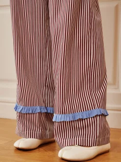 Pinstripe Ruffle Bow Pants