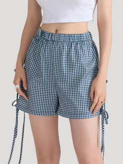 Plaid Bow Tie Shorts