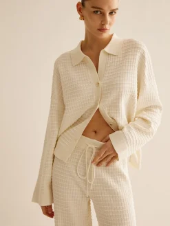 Plaid Button Down Lapel Cardigan