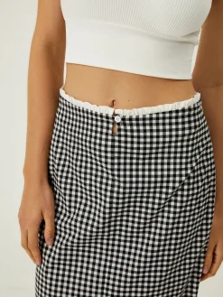 Plaid Print Mermaid Midi Skirt