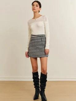 Plaid Tweed Mini Skirt
