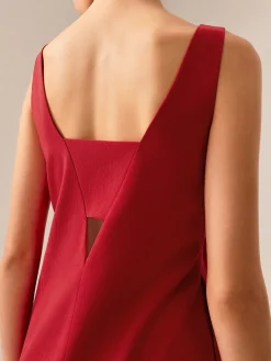 Plain Backless Cutout Tank Dress