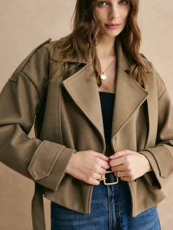 Plain Belted Warm Jacket
