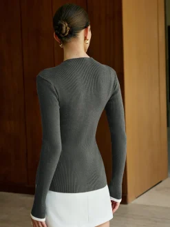 Plain Button Knit Cardigan