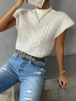 Plain Cap Sleeve Sweater Vest