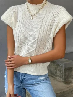 Plain Cap Sleeve Sweater Vest