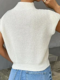 Plain Cap Sleeve Sweater Vest