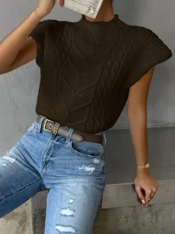 Plain Cap Sleeve Sweater Vest