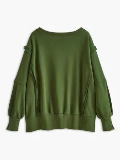 Plain Cotton Split Sweatshirt