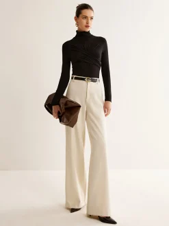 Plain Criss Cross Pleated T-Shirt